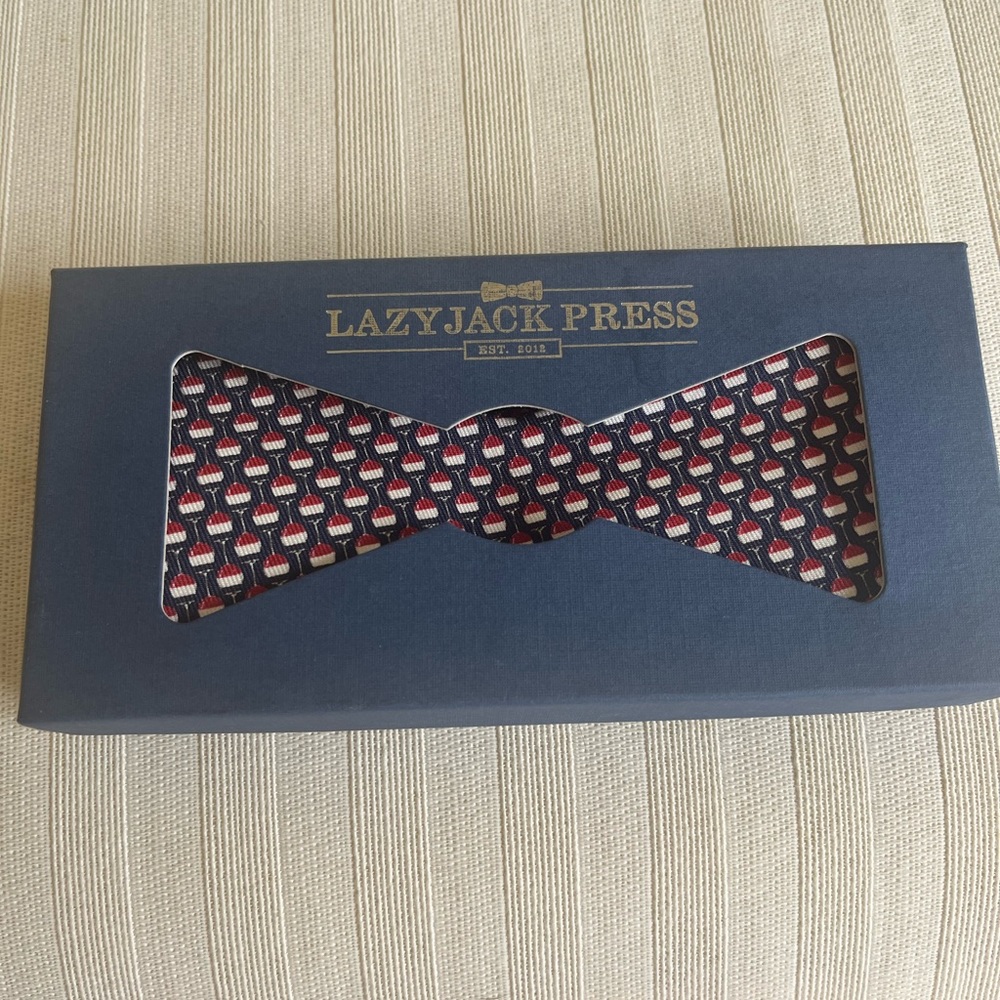Lazy Jack Press wine bow tie -NEW